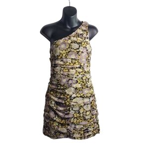 Zara Women's One Strap Shoulder Dress Multicolor Floral Ruffle Lined Size M NWT
